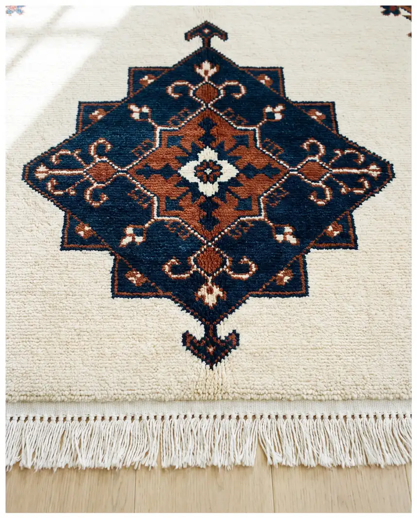 The same area rug after steam cleaning
